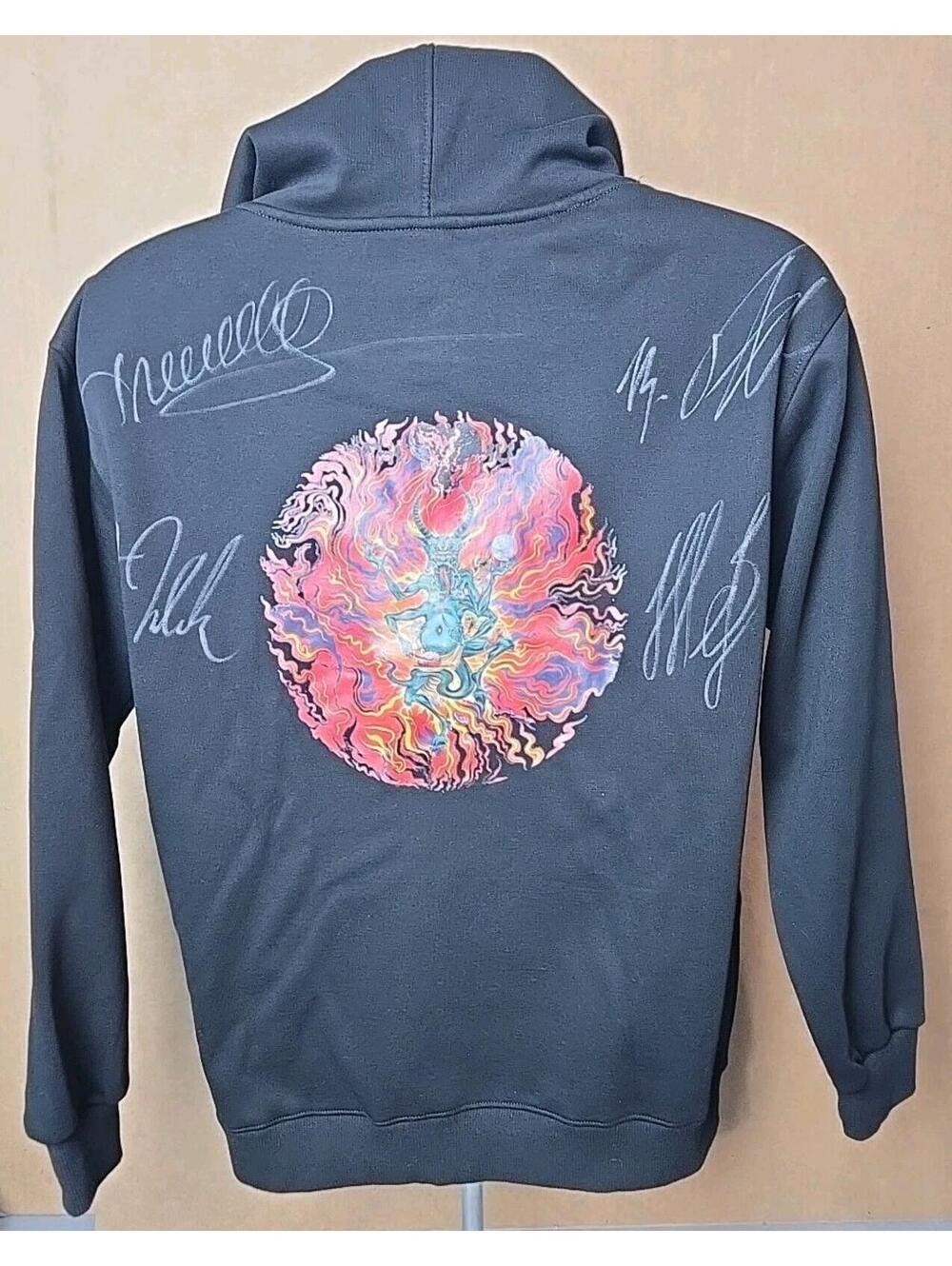 The HU band REAL SIGNED Hoodie Mens XL Autographed Black Rare Mongolian Rock ++